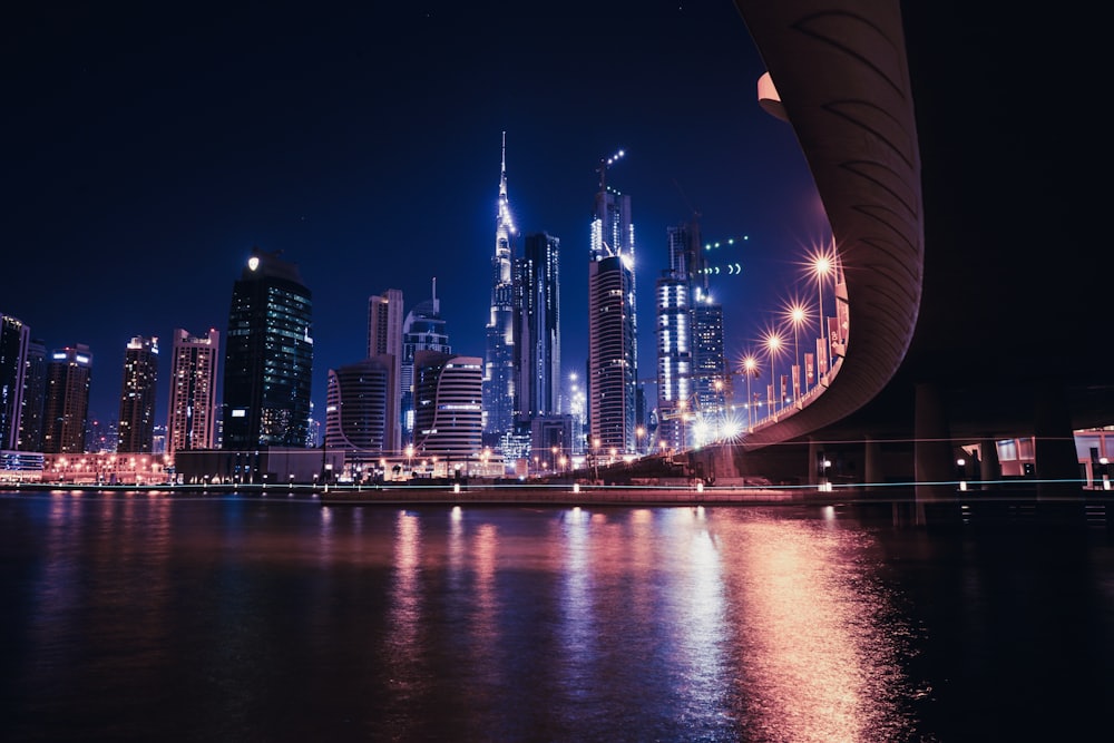 Dubai skyline at night